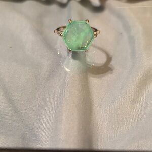 Mental Heath Color change  Aqua on Rhodium Ring
